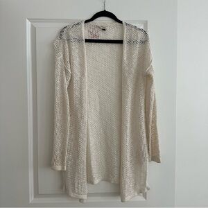 Cream Loose Knit Open Front Cardigan